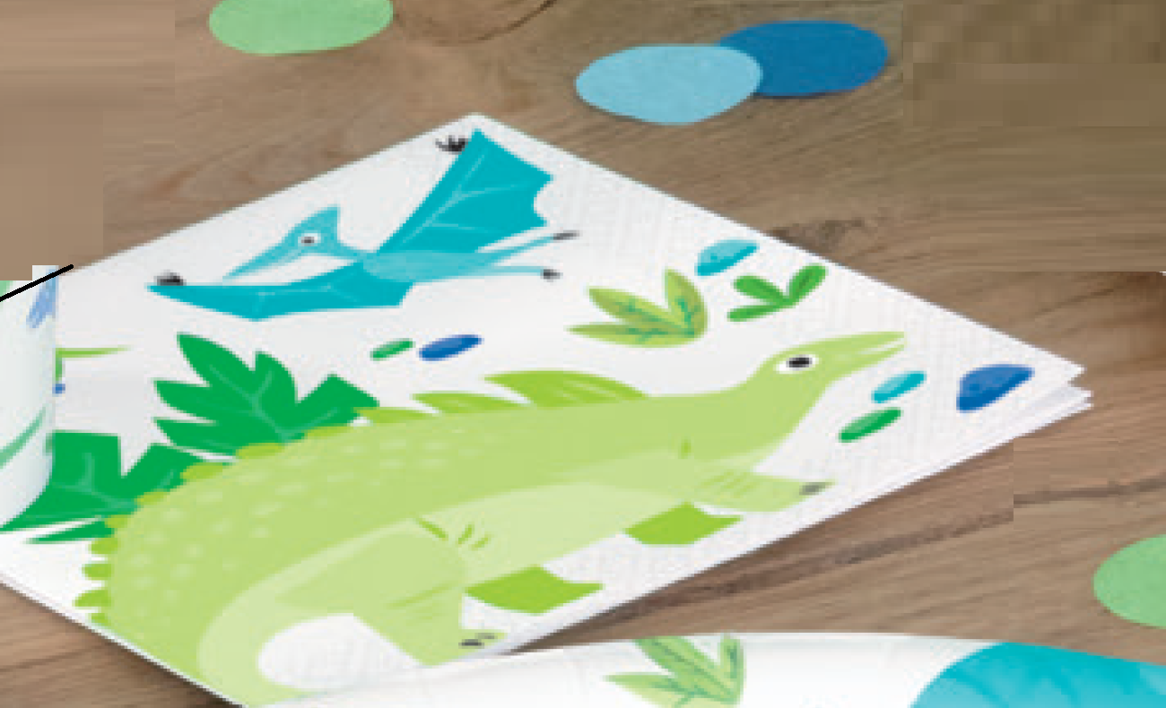 SERVILLETA DINOSAURIO BN 16UDS