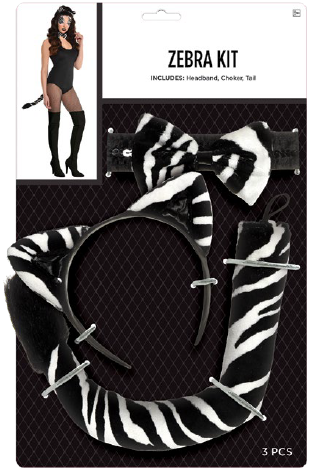SET ACCESORIOS ZEBRA ADULTO