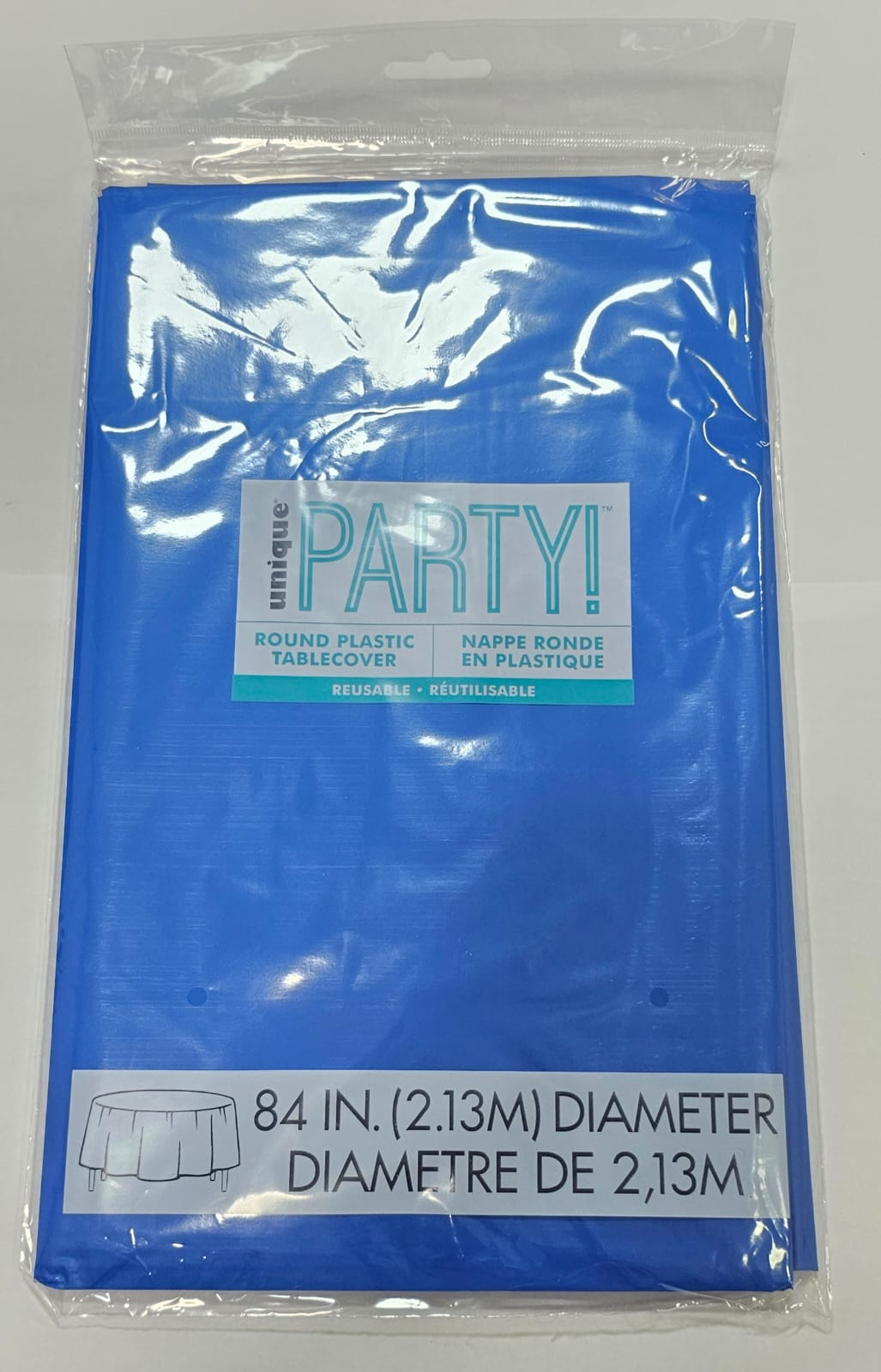 MANTEL PLAST REDONDO AZUL R