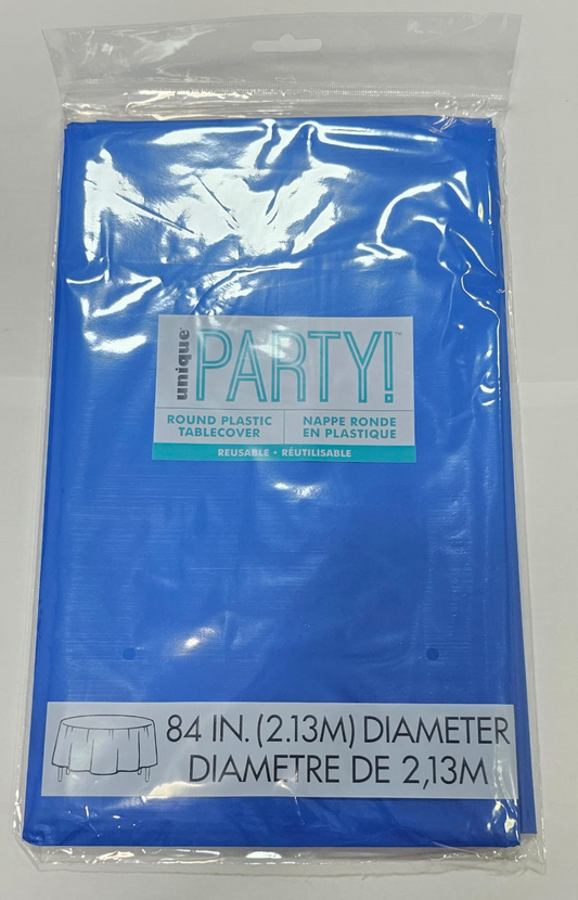 MANTEL PLAST REDONDO AZUL R