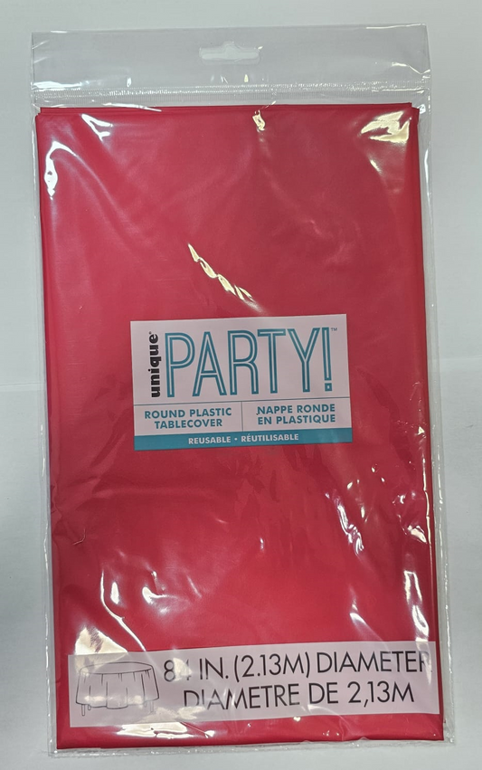 MANTEL PLAST REDONDO ROJO