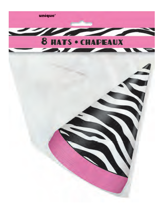 SOMBRERO CUMPLE ZEBRA 8UDS