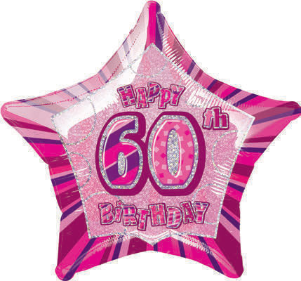 GLOBO MET CUMPLE 60 ROSA PRISM