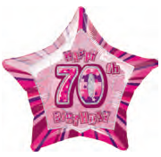 GLOBO MET CUMPLE 70 ROSA PRISM
