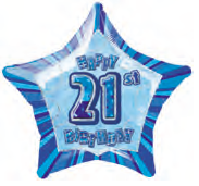 GLOBO MET CUMPLE 21 AZUL PRISM
