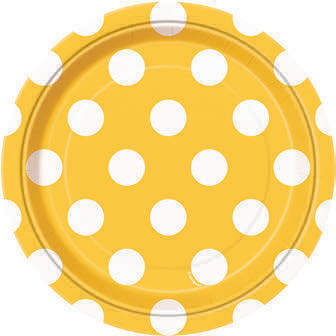 8 PLATOS TOPOS AMARILLO 18 CM