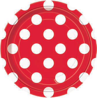 8 PLATOS TOPOS ROJO 18 CM