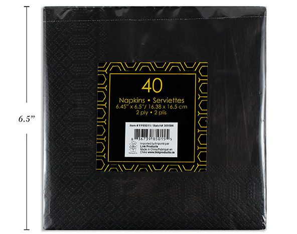 SERVILLETAS LN 40UDS NEGRA