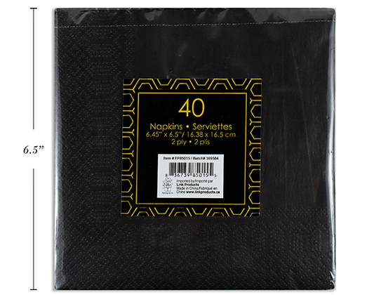 SERVILLETAS LN 40UDS NEGRA