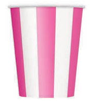 6 VASO RAYAS ROSAS