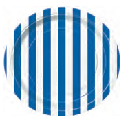 8 PLATO  RAYAS AZUL 18 CM