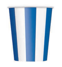 6 VASO RAYAS AZUL