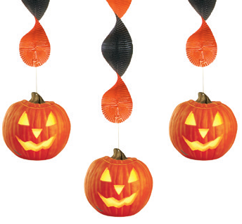 4 DECORACION COLGANTE CALABAZA