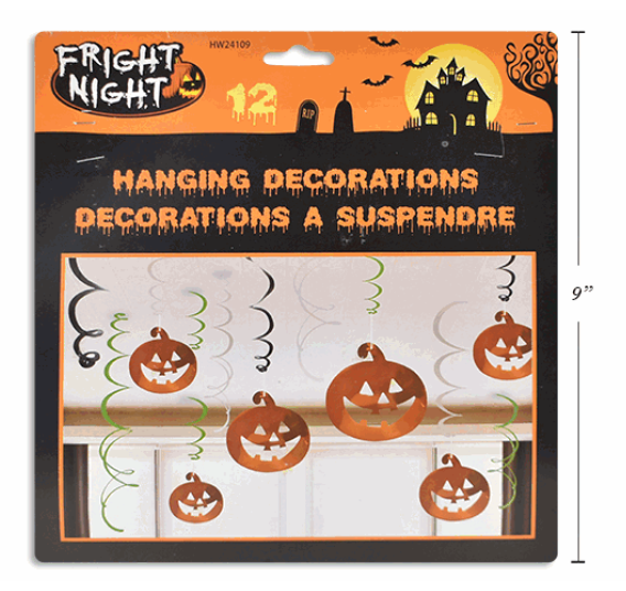 DECO COLGANTE CALABAZAS 12UDS