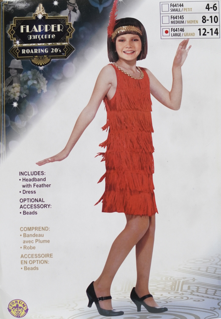 DISFRAZ AÑOS 20S NIÑA LARGE