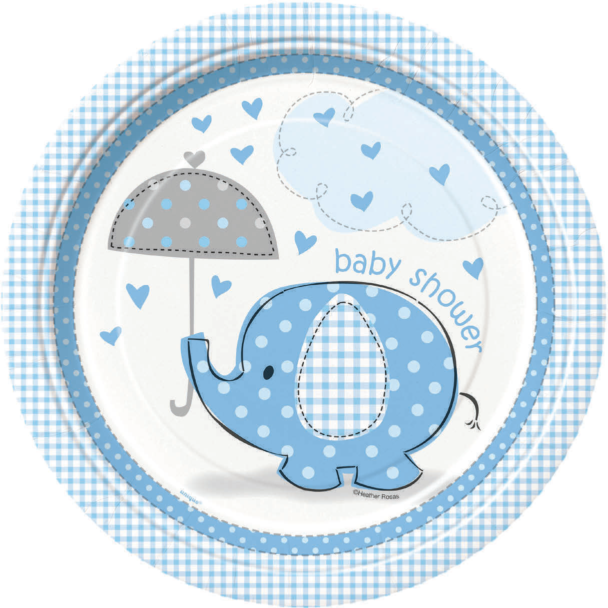 8 PLATOS ELEFANTITO BEBE AZUL