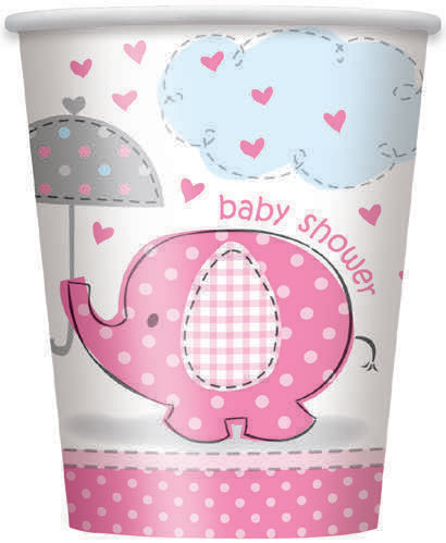 8 VASOS ELEFANTITO BEBE ROSA