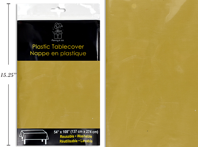 MANTEL PLASTICO RECT DORADO