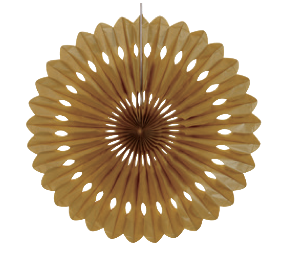 ABANICO DECORATIVO ORO