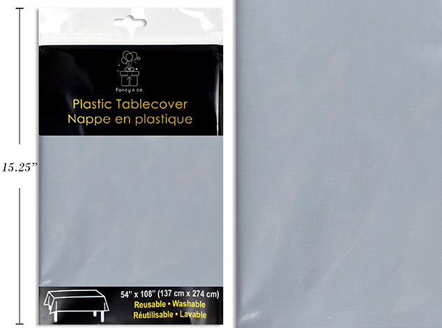 MANTEL PLASTICO RECT PLATA