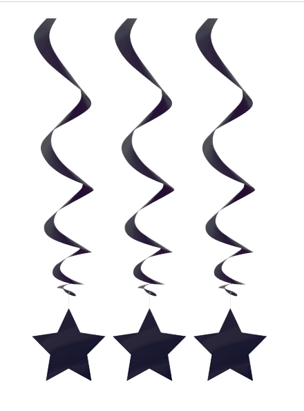COLGANTE ESPIRAL ESTRELLA NEGR
