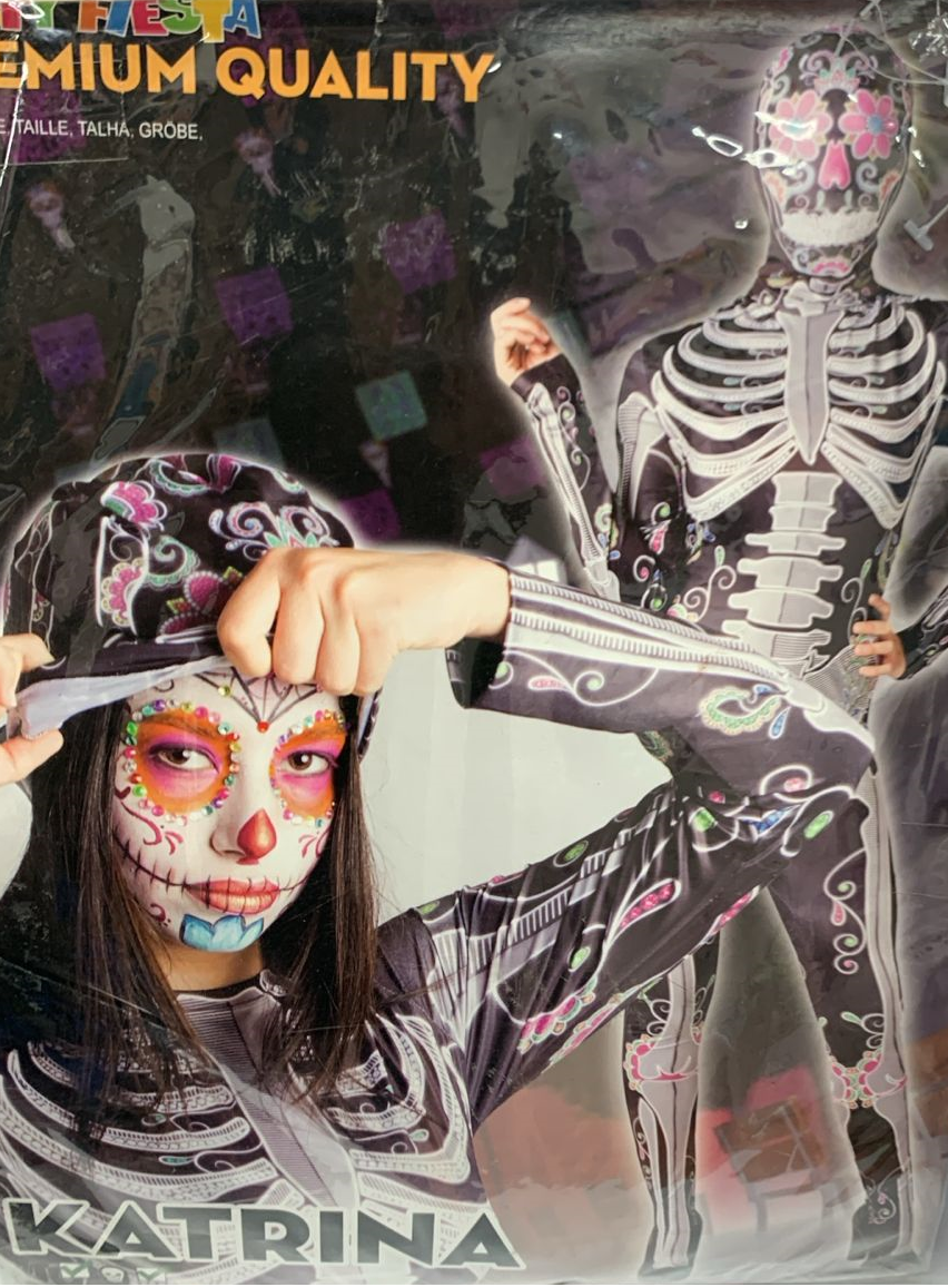 DISFRAZ ESQUELETO BRILLANTE M