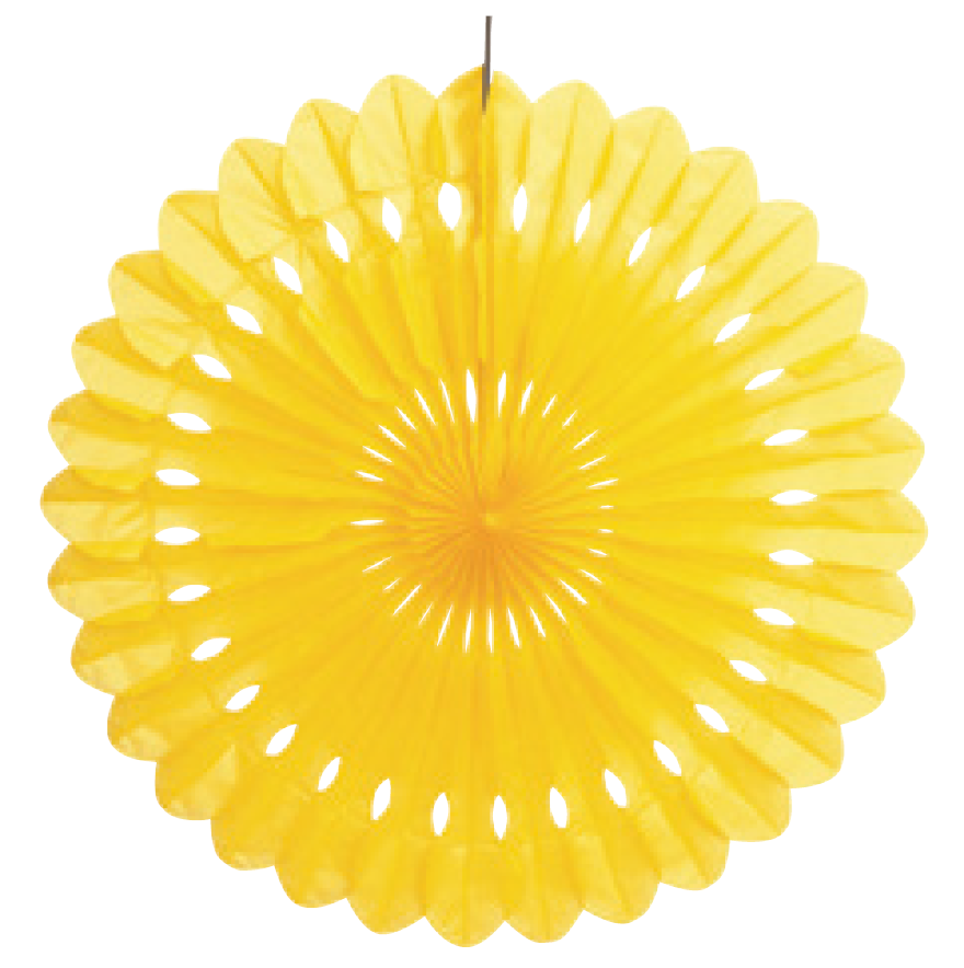DECORACION ABANICO 16P AMARILL