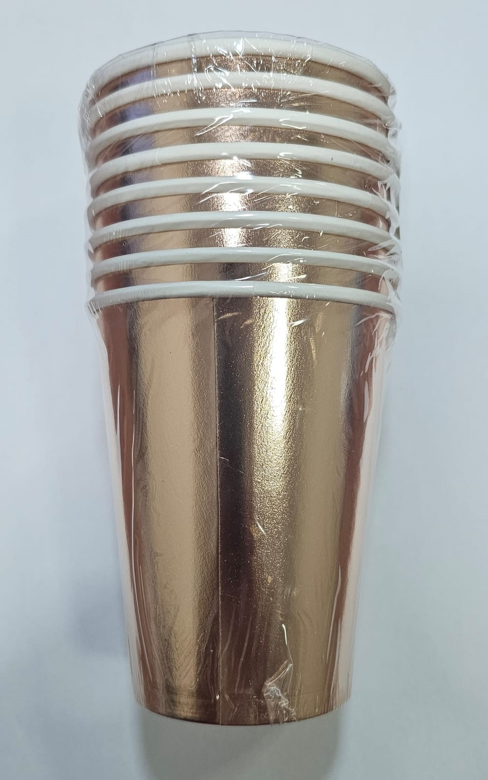 8 VASOS ORO ROSA METALIZADO 8U
