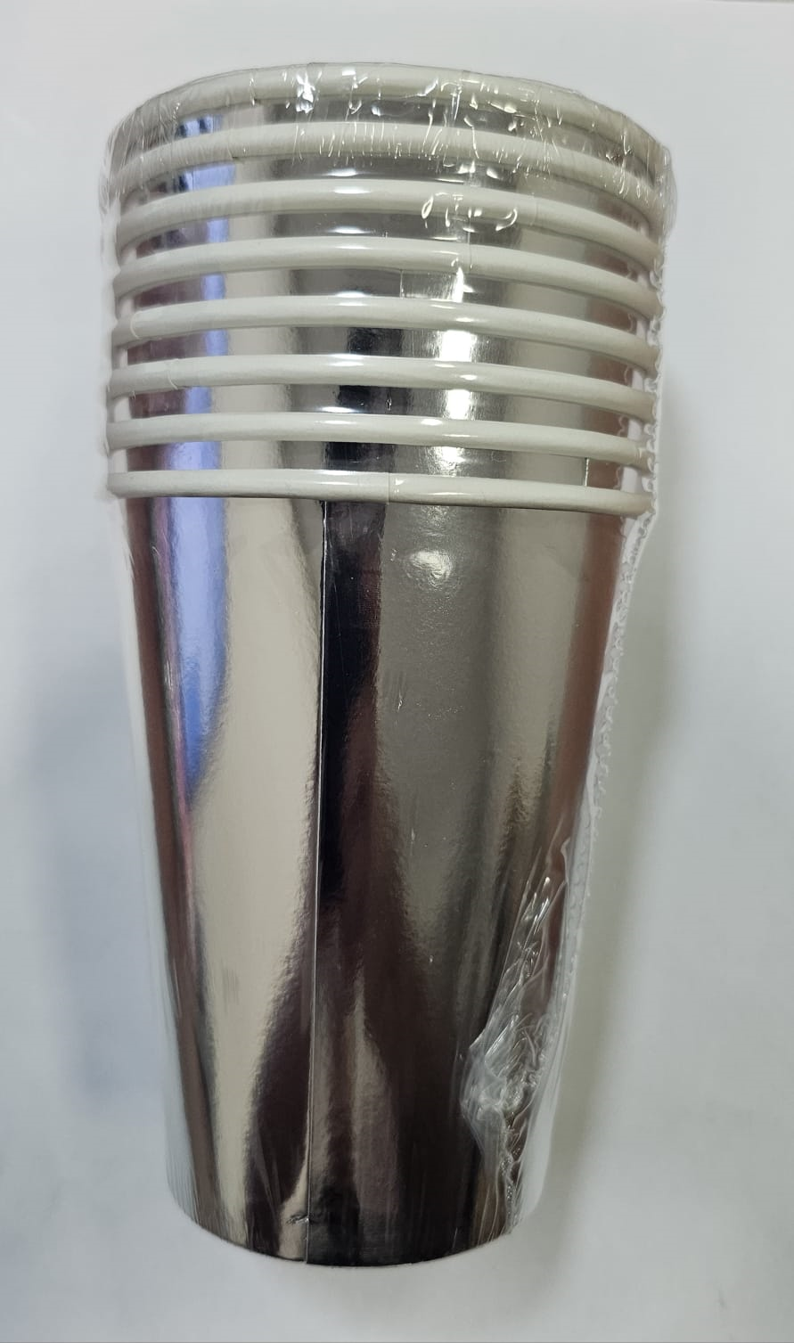 8 VASOS PLATA METALIZADO 8UDS