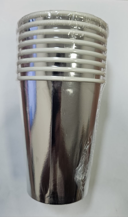 8 VASOS PLATA METALIZADO 8UDS
