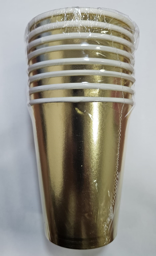 8 VASOS ORO METALIZADO 8UDS