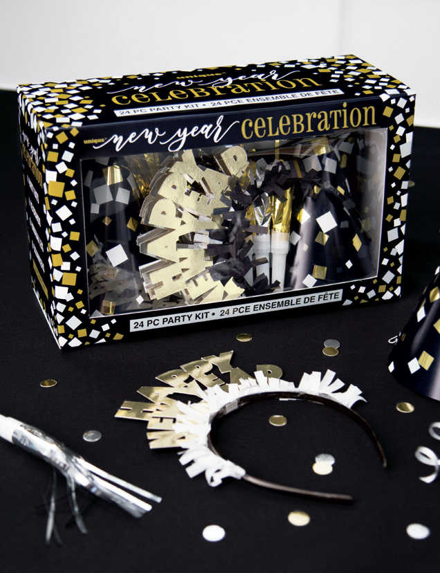 KIT 8 PERS COTILLON MET B/S/G