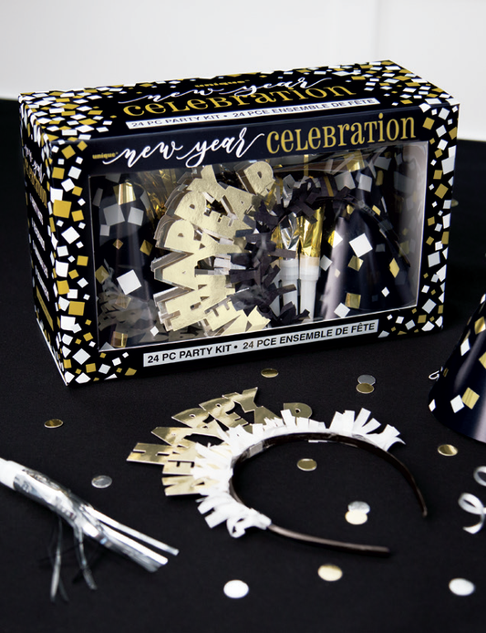 KIT 8 PERS COTILLON MET B/S/G