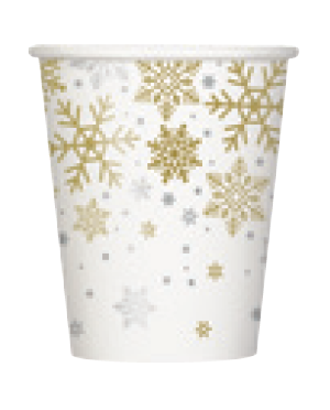 8 VASOS COPOS ORO/PLATA 9OZ