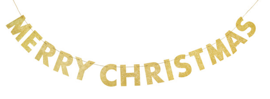 BANNER MERRY CHRISTMAS GLITTER