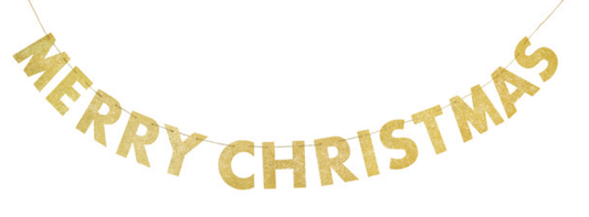 BANNER MERRY CHRISTMAS GLITTER