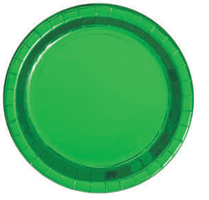 8 PLATOS VERDE METALIZADO 23CM