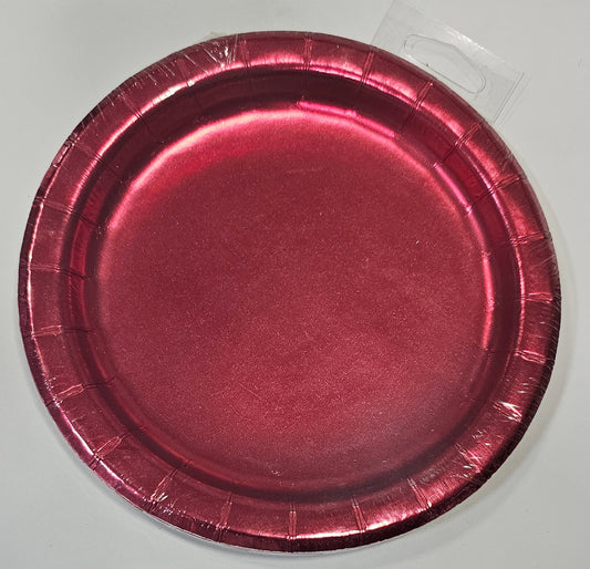 8 PLATOS ROJO METALIZADO 18CM