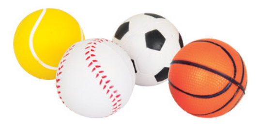 4 PELOTAS DE FOAM SURTIDAS EN