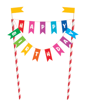 CAKE TOPPER BANNER HAPPY BIRTH