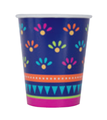 8 VASOS PAPEL BOHO FIESTA