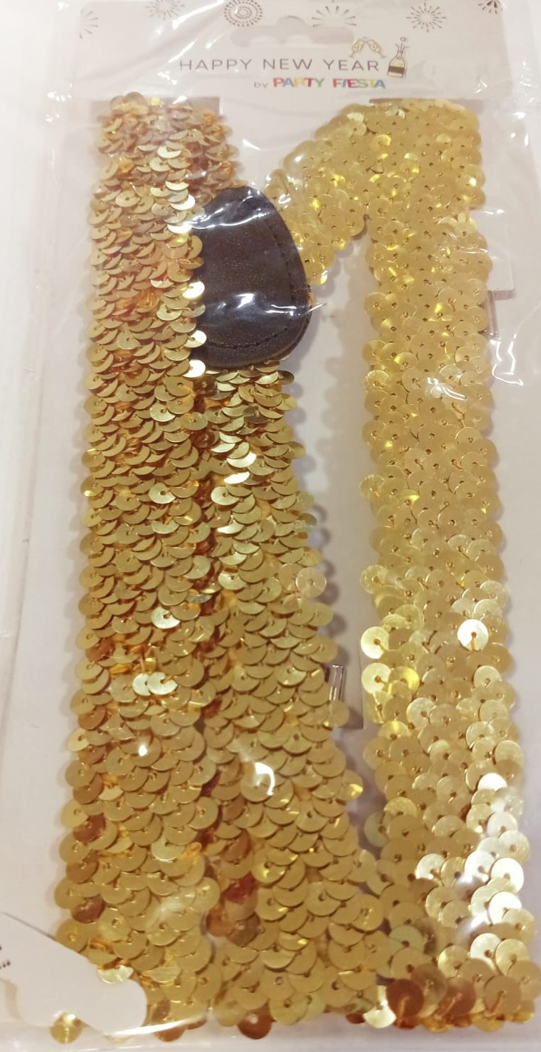 TIRANTES LENTEJUELAS ORO
