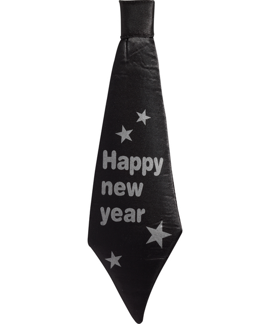 CORBATA HAPPY NEW YEAR NEGRA 2