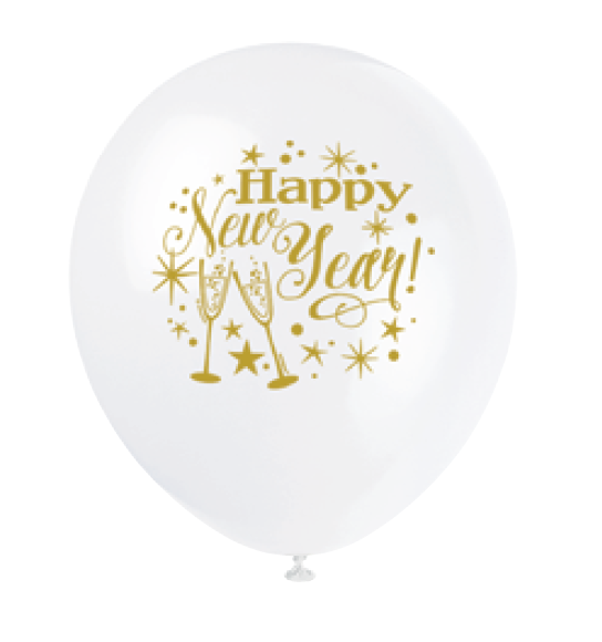 GLOBO LATEX GLITTER NEW YEAR S