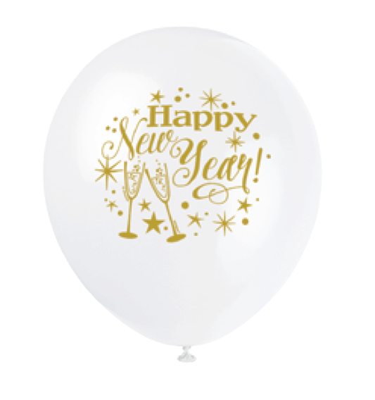 GLOBO LATEX GLITTER NEW YEAR S