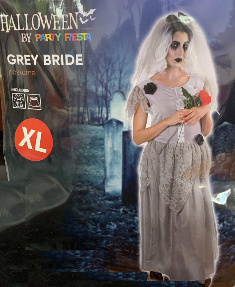 DISFRAZ NOVIA GRIS XL