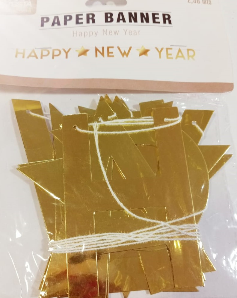 BANNER HAPPY NEW YEAR GOLD