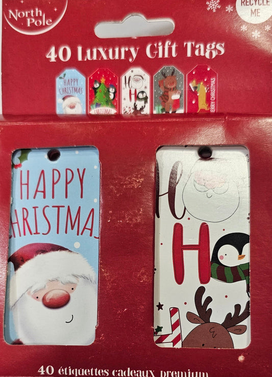 40 GIFT TAG SANTA CLAUS SURTID