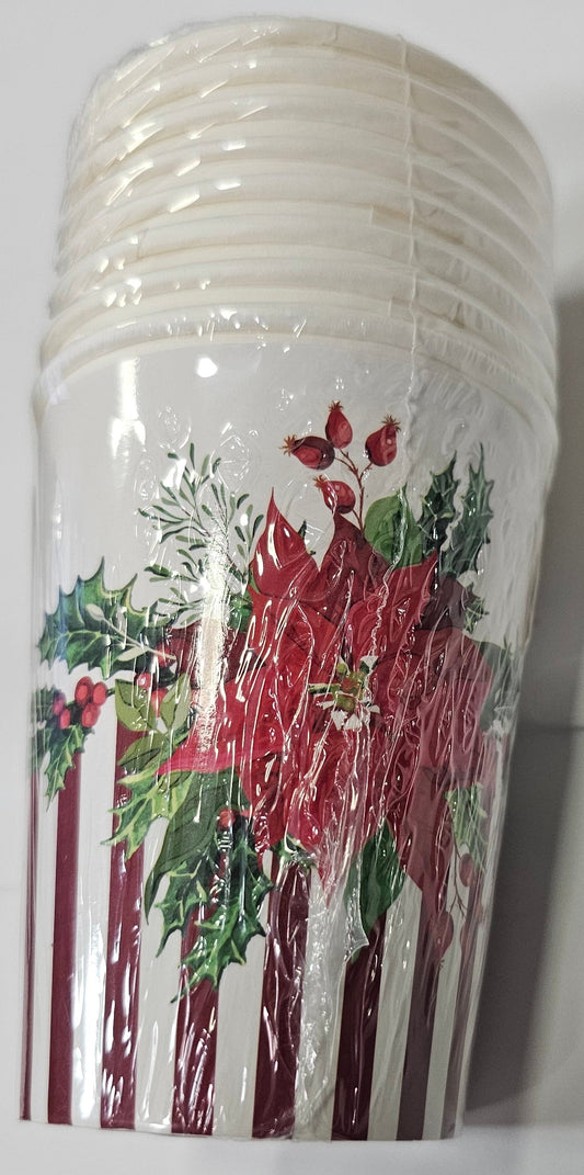 8 VASOS PONSETIA RAYAS 250CC