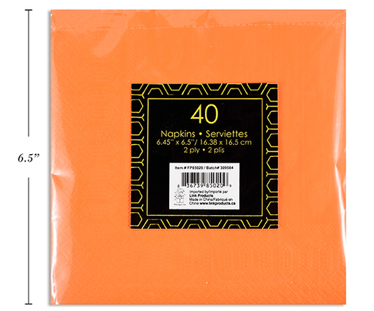 SERVILLETAS LN 40UDS NARANJA